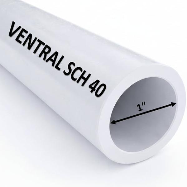 VENTRAL Schedule 40 PVC Pipe 1 Inch (1.315 OD), White, Cut Lengths for Plumbing, Lawn, Landscape