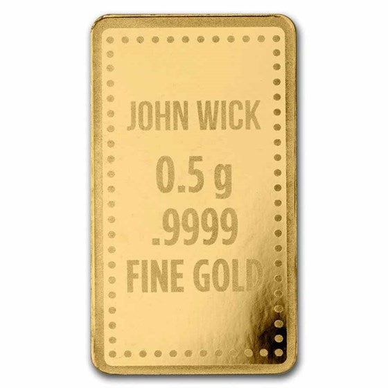 John Wick 1/2 Gram Gold Bar .9999 Fine 9Fine Mint TEP 0.016 Oz
