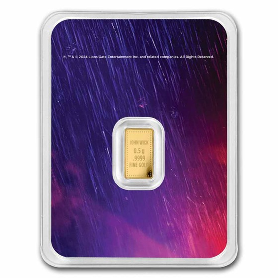 John Wick 1/2 Gram Gold Bar .9999 Fine 9Fine Mint TEP 0.016 Oz