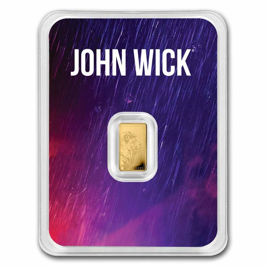 John Wick 1/2 Gram Gold Bar .9999 Fine 9Fine Mint TEP 0.016 Oz