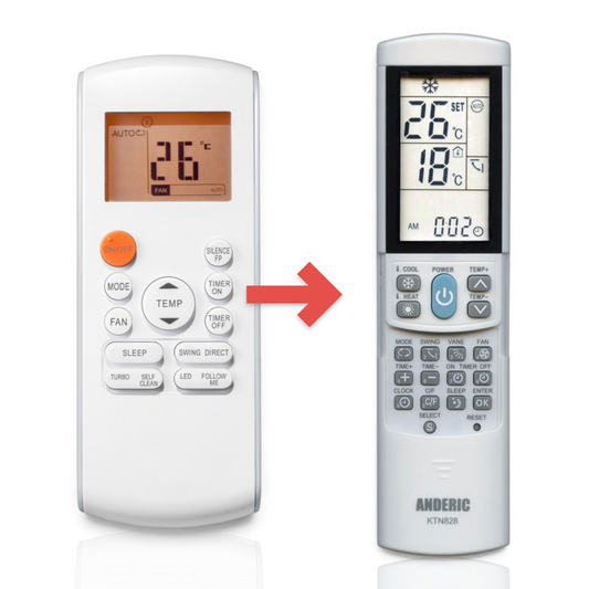 Anderic Substitute for Lennox M0STAT60Q-1 Air Conditioner Remote Control - M0STAT60Q-1 [KTN828]