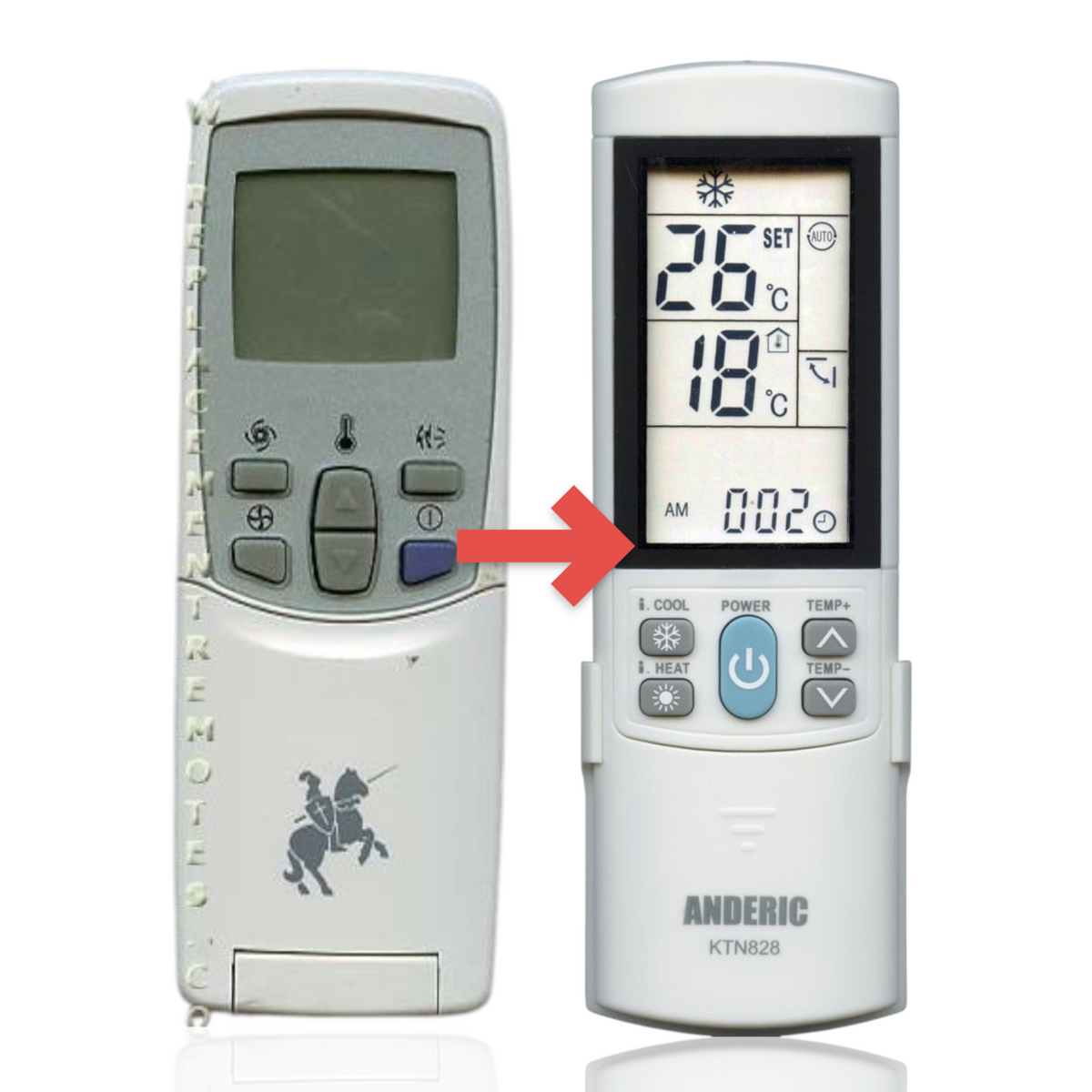 Anderic Substitute for LG 6711A20026U Air Conditioner Remote Control [KTN828]