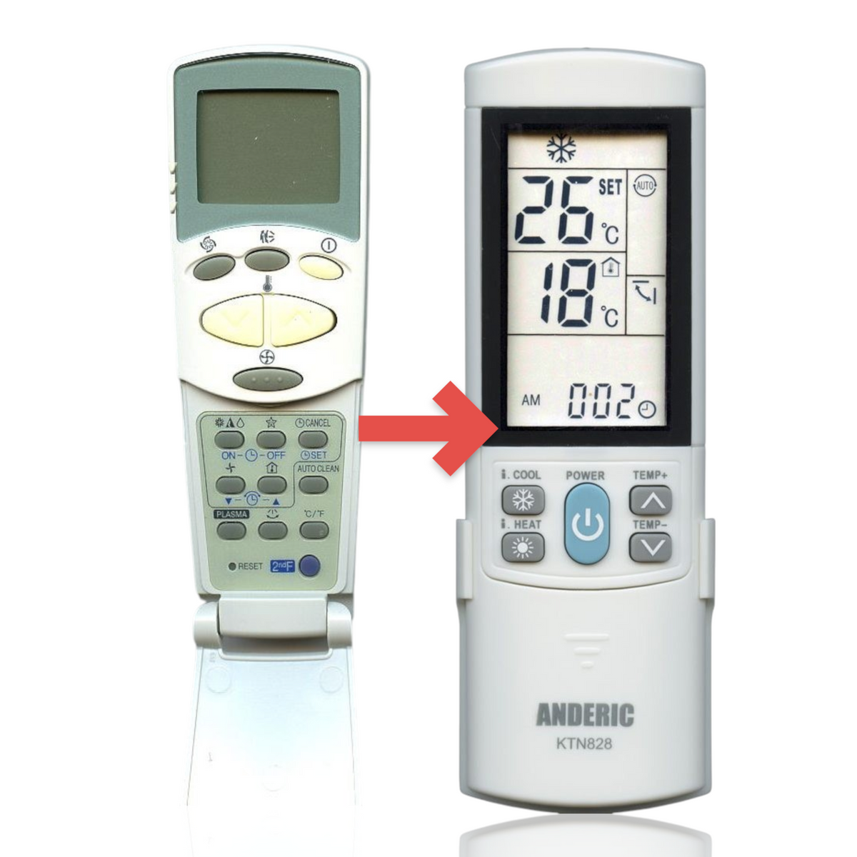 Anderic Substitute for LG 6711A20083Q Air Conditioner Remote Control [KTN828]