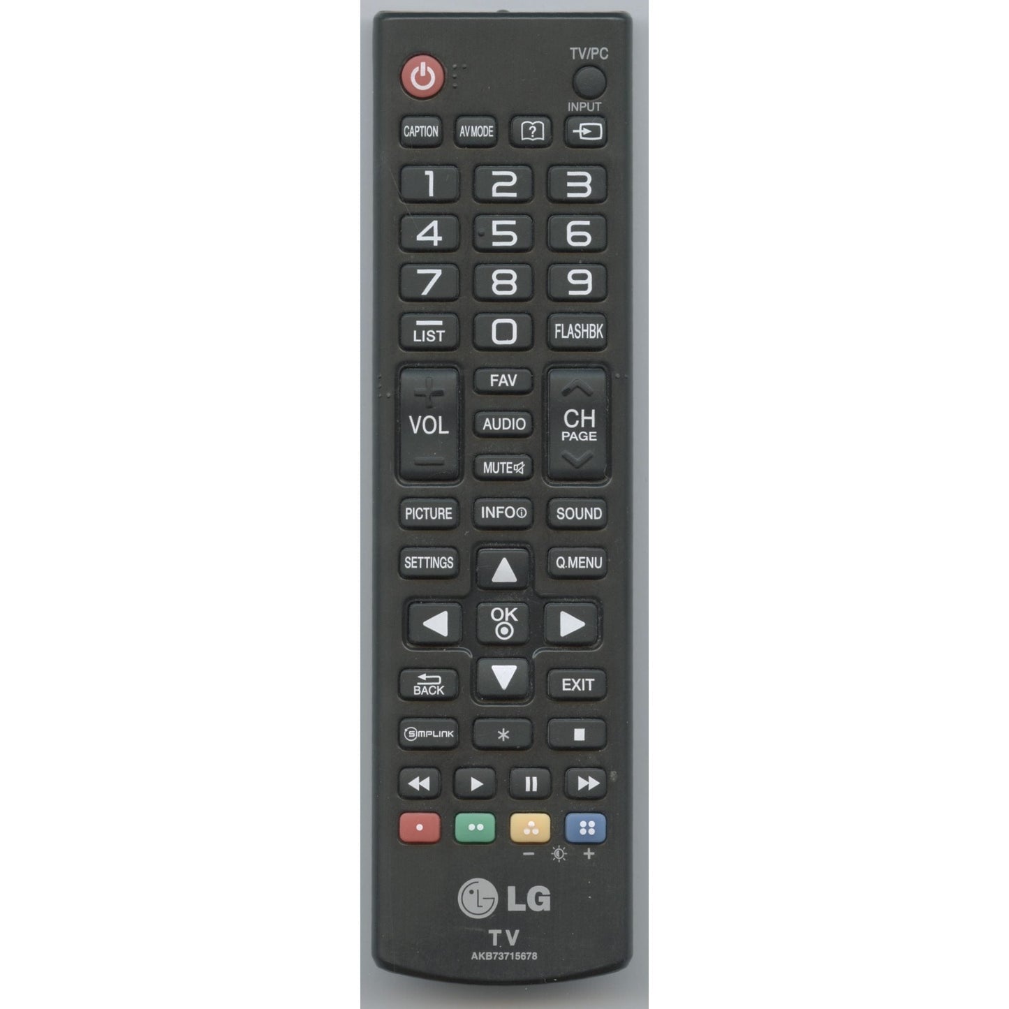 LG AKB73715678 TV Remote Control