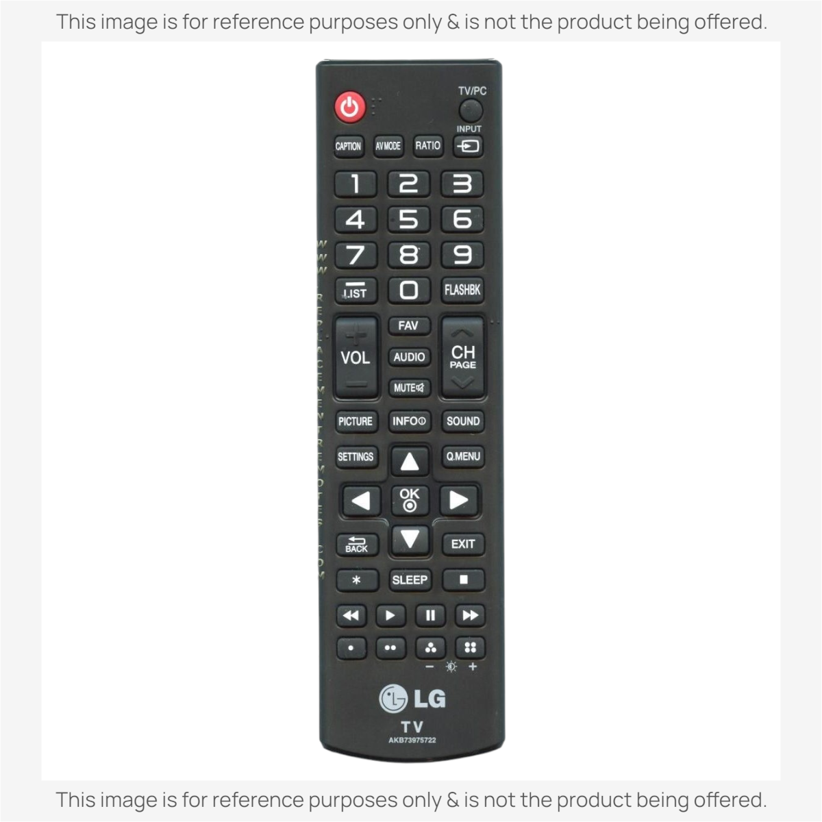 Substitute For LG AKB73975722 TV Remote Control [AKB76040302]