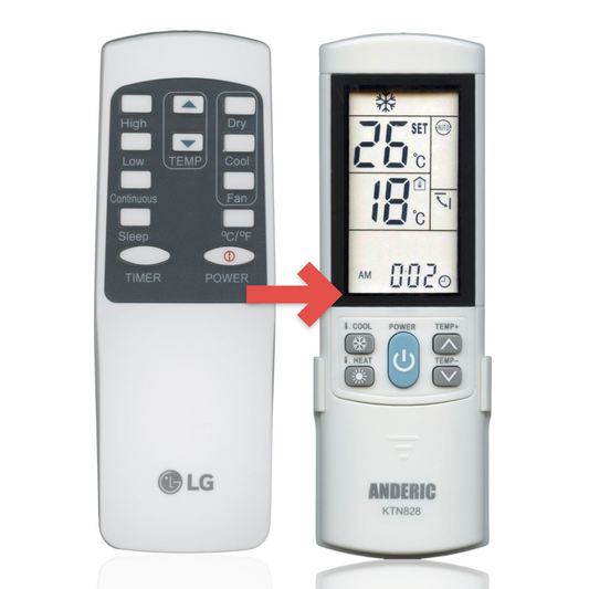 Anderic Substitute for LG COV30332908 Portable Air Conditioner Remote Control [KTN828]