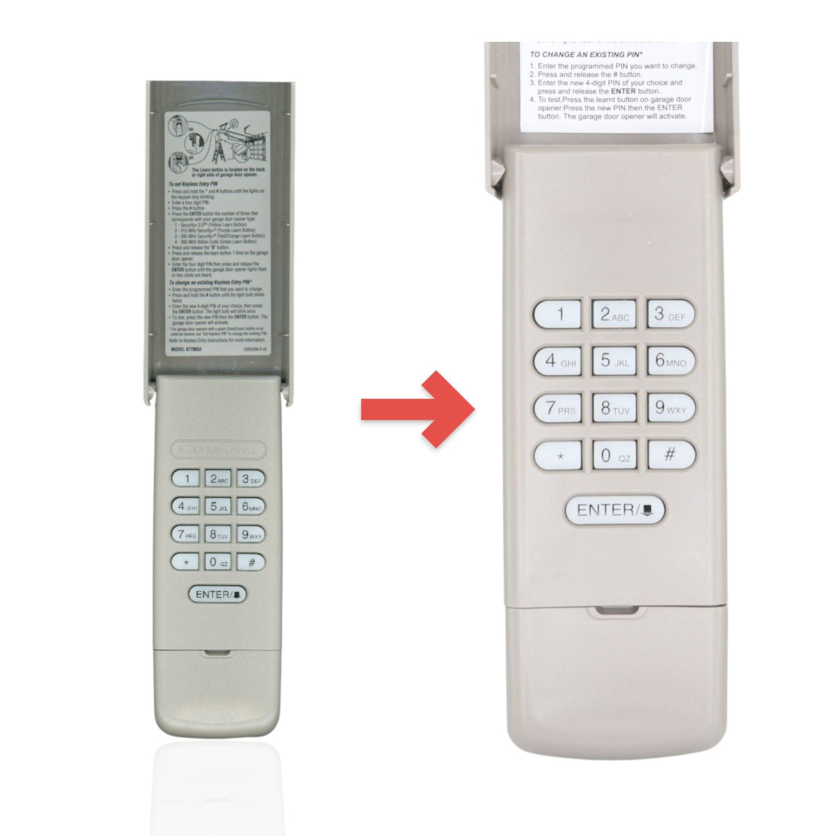Anderic Substitute for LiftMaster 877MAX wireless keypad Garage Door Opener Remote Control [877MAX]