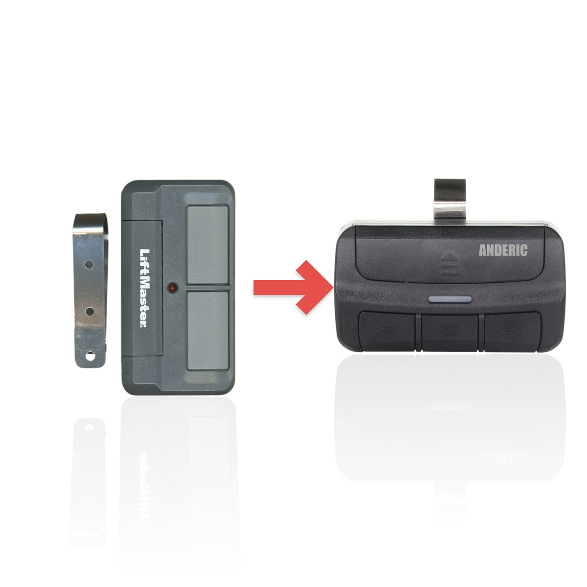Anderic Substitute for LiftMaster 892LT Two Button Rolling Code Garage Door Opener Remote Control [375UT-3button]