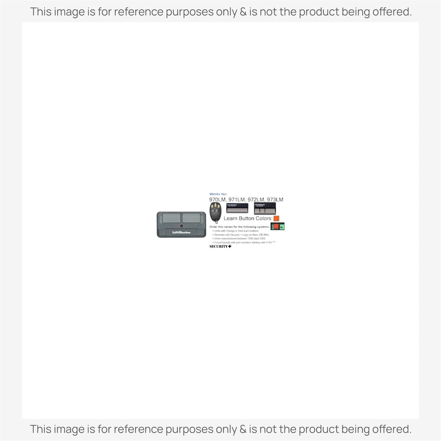 Substitute for LiftMaster 892LT Two Button Rolling Code Garage Door Opener Remote Control [375UT-3button]
