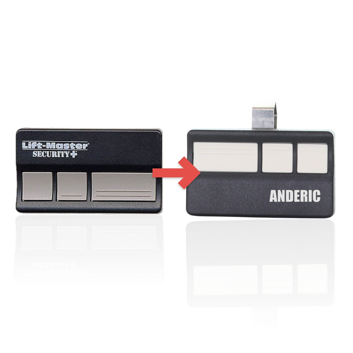 Anderic Substitute for LiftMaster 973LM 3-Button Vizor 390 MHz Garage Door Opener Remote Control [973LM]
