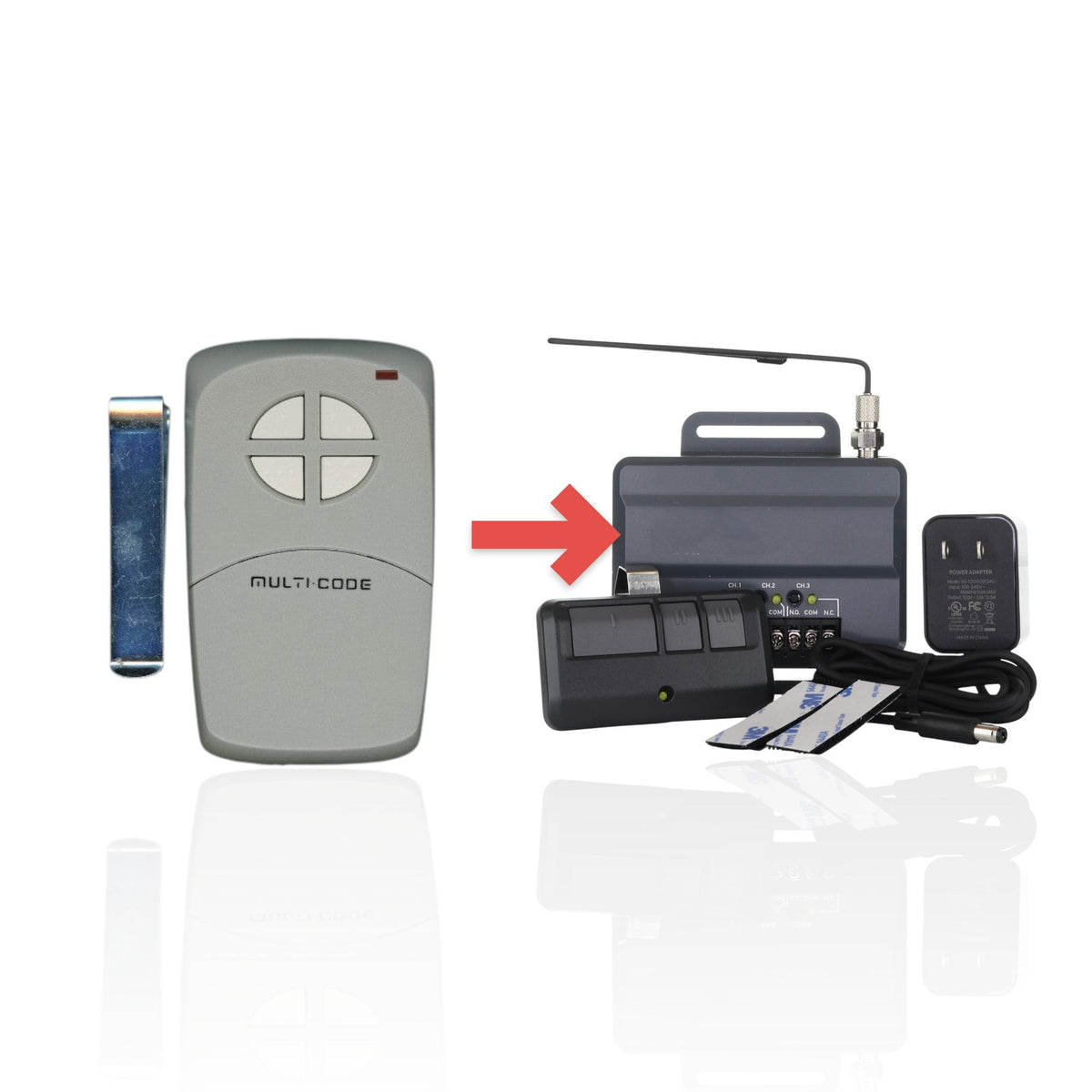 Anderic Substitute Kit for Linear 4140 Multi-Code 4-button 300 MHz Visor Garage Door Opener Remote Control [RR850LM]