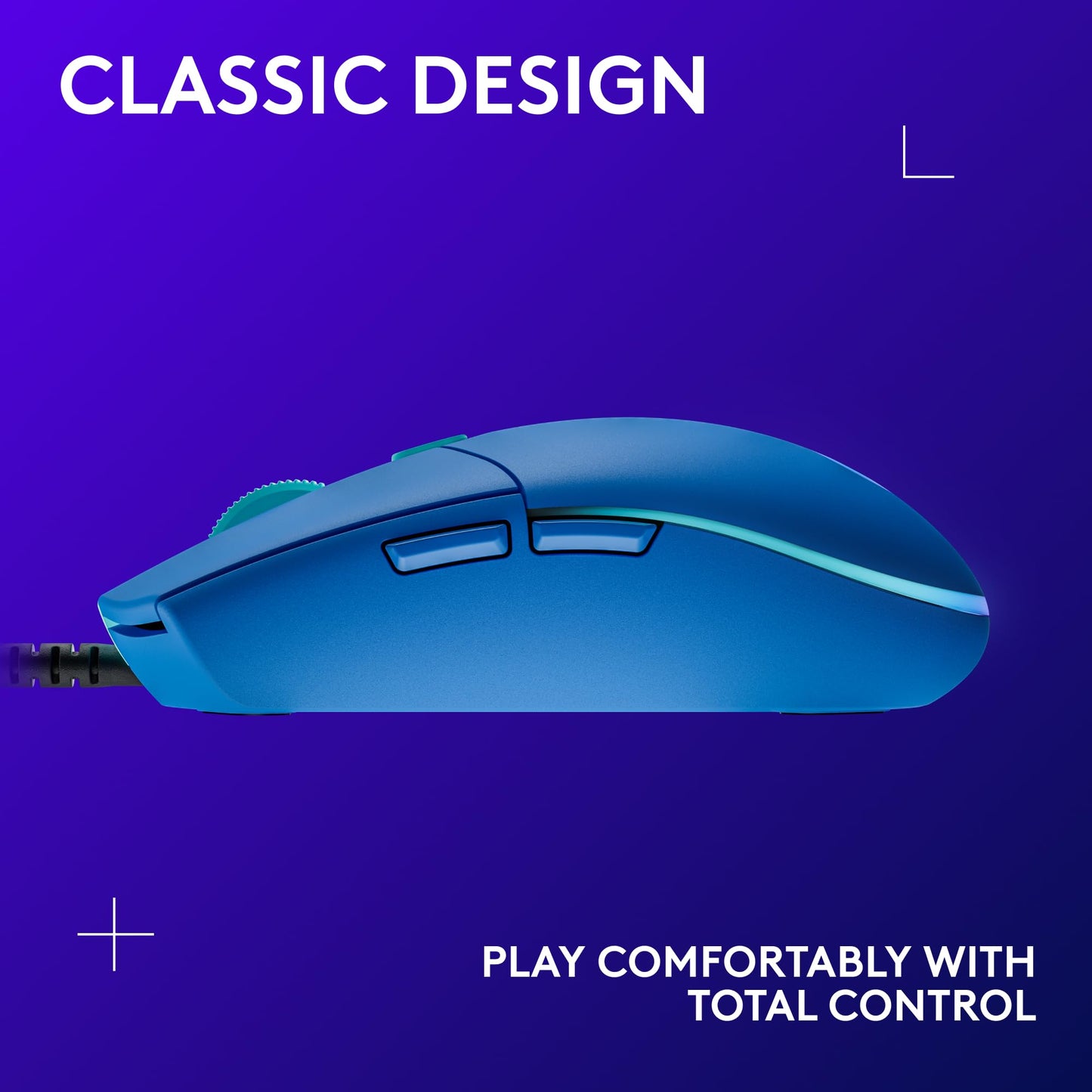 Logitech G203 Wired Gaming Mouse, 8,000 DPI, Rainbow Optical Effect LIGHTSYNC RGB, 6 Programmable Buttons, On-Board Memory, Screen Mapping, PC/Mac Computer and Laptop Compatible - Black
