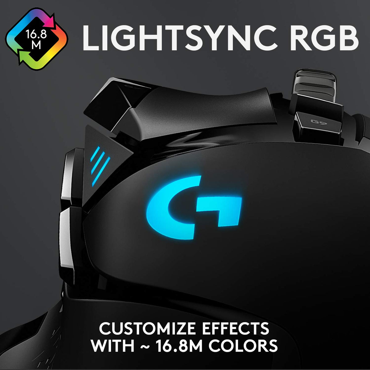 Logitech G502 Lightspeed Wireless Gaming Mouse with Hero 25K Sensor, PowerPlay Compatible, Tunable Weights and Lightsync RGB - Black