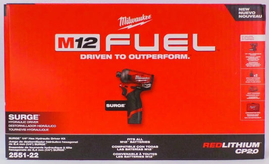 M12™ FUEL™ SURGE™ 1/4 in. Hex Hydraulic Driver 2 Battery Kit