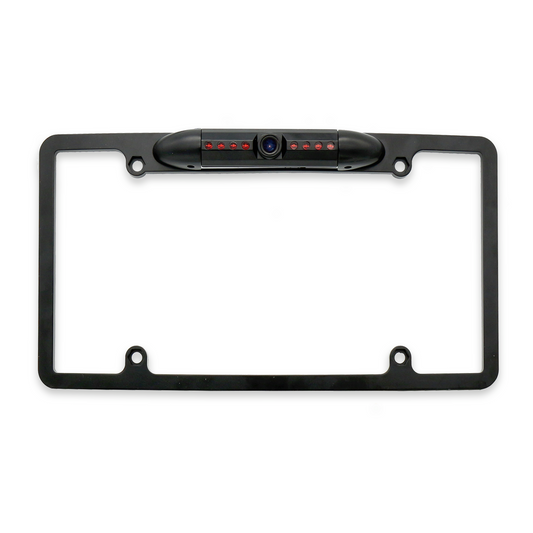 Master Tailgaters License Plate Frame Front or Backup Camera with 8 IR LED Night Vision, Metal Construction, 170° Wide Angle Camera, Waterproof