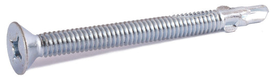 12-24 x 2 1/2 Phillips Flat Head Reamer with Wings Zinc Plated