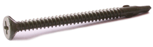 8 x 2 1/4 Phillips Flat w/ Nibs Self Drilling Cement Board Screws w/ Wings Ruspert Coated - Carton (3000)