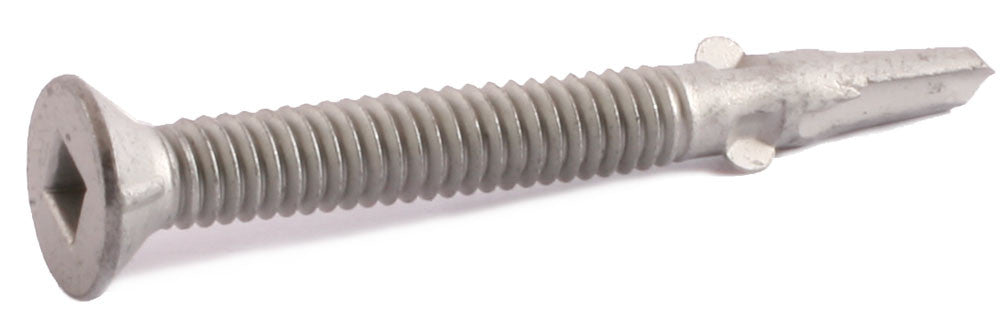 12 x 2 Simpson Flat-Head Self-Drilling Screw w/ Wings - Square Drive 410 SS - Box (100)