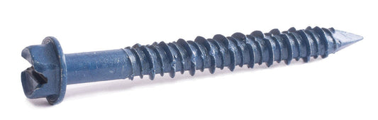 3/16 x 4 Slotted Hex Concrete Screw Blue