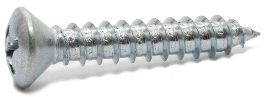 14 x 1 1/2 Phillips Oval Sheet Metal Screw Zinc Plated