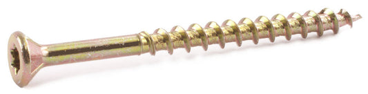 10 x 3 1/2 Star Flat Decking Screws w/ NIBS Yellow Zinc Plated T17 - Carton (1000)