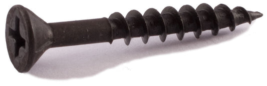 8 x 1 Phillips Flat Particle Board Screw w/ Nibs T17 Black Oxide - Carton (10,000)