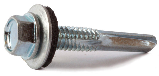 12-24 x 2 Hex Washer Head Self Drilling Screw TEK 5 w/ Neo Washer Zinc Plated