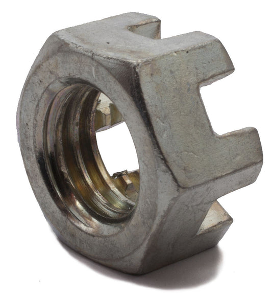 1 1/4-12 Slotted Hex Nut Zinc Plated