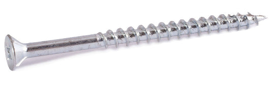 8 x 1 1/2 Phillips Flat Particle Board Screw w/ Nibs T17 Zinc Plated - Carton (6,000)