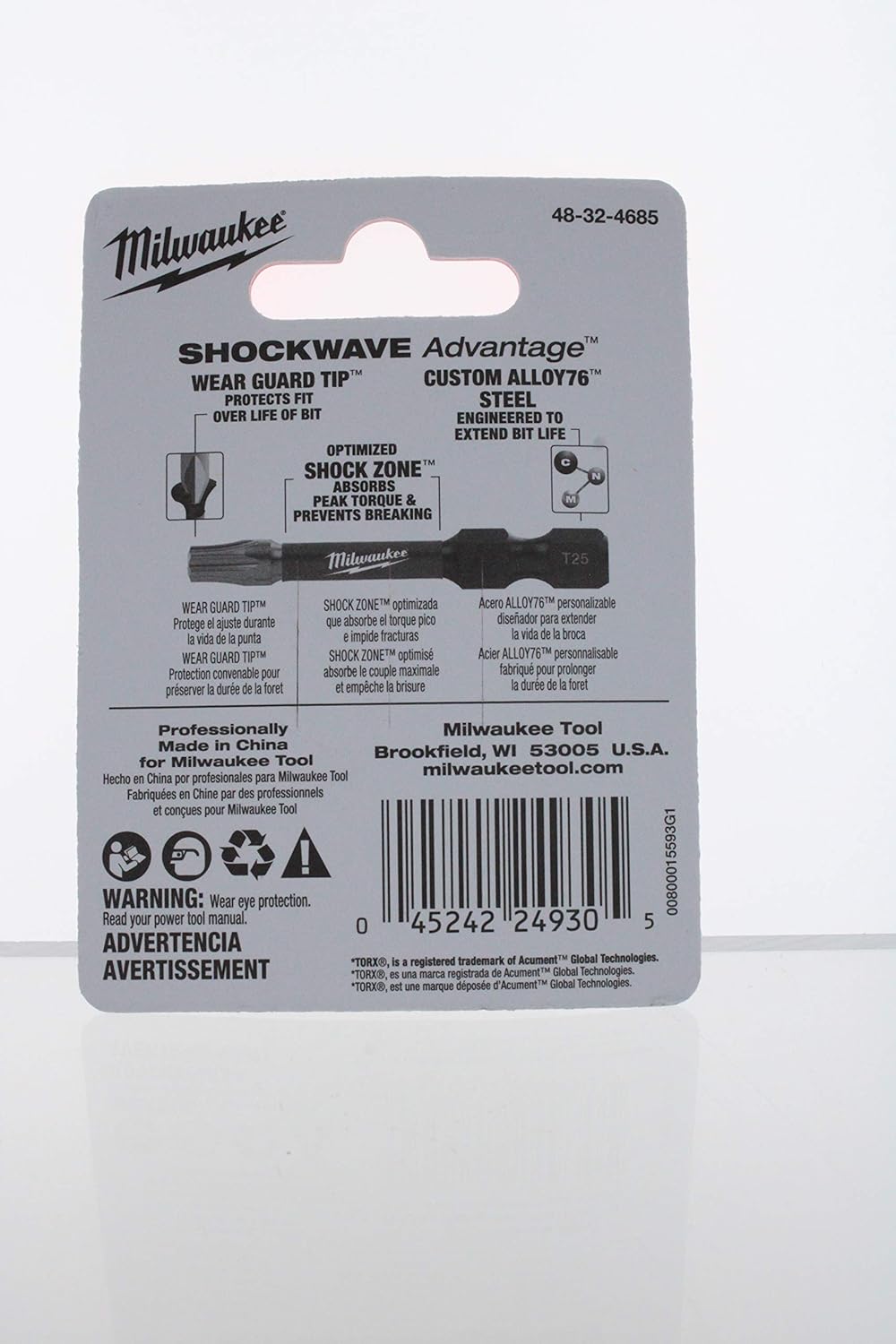 MILWAUKEE ELEC TOOL 48-32-4685 2" T25 Torx Bit (5 Pack)