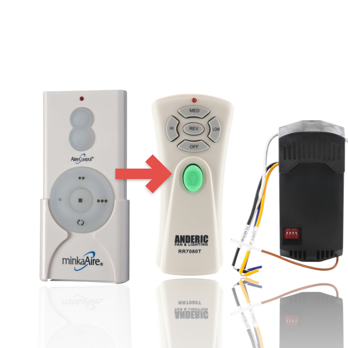 Anderic Substitute for Minka-Aire RC213 Handheld Ceiling Fan Remote Control – CHQ7084T, RC213 [WindwardIIIKit]
