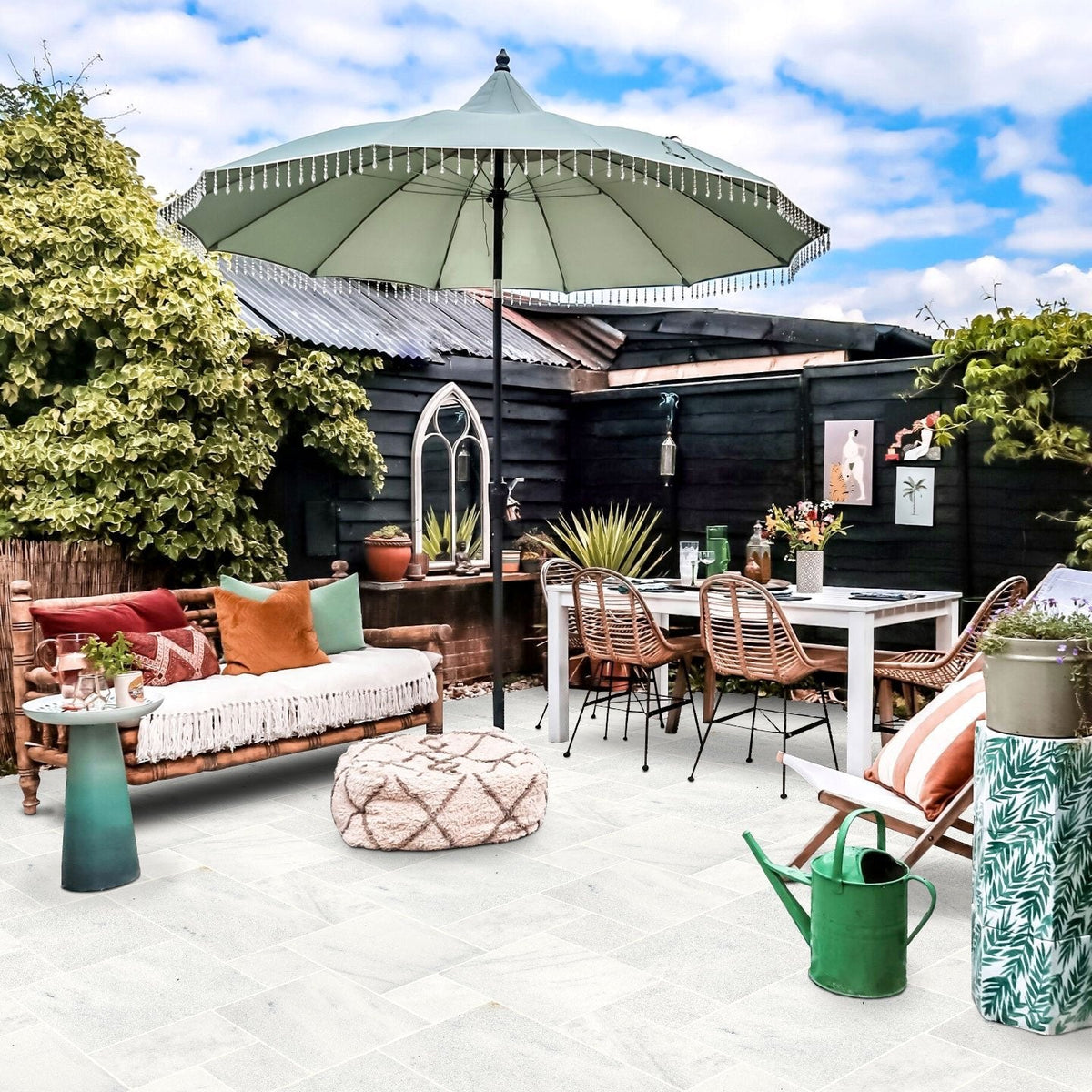 Turkish Carrara White Marble Sand-Blasted Pavers