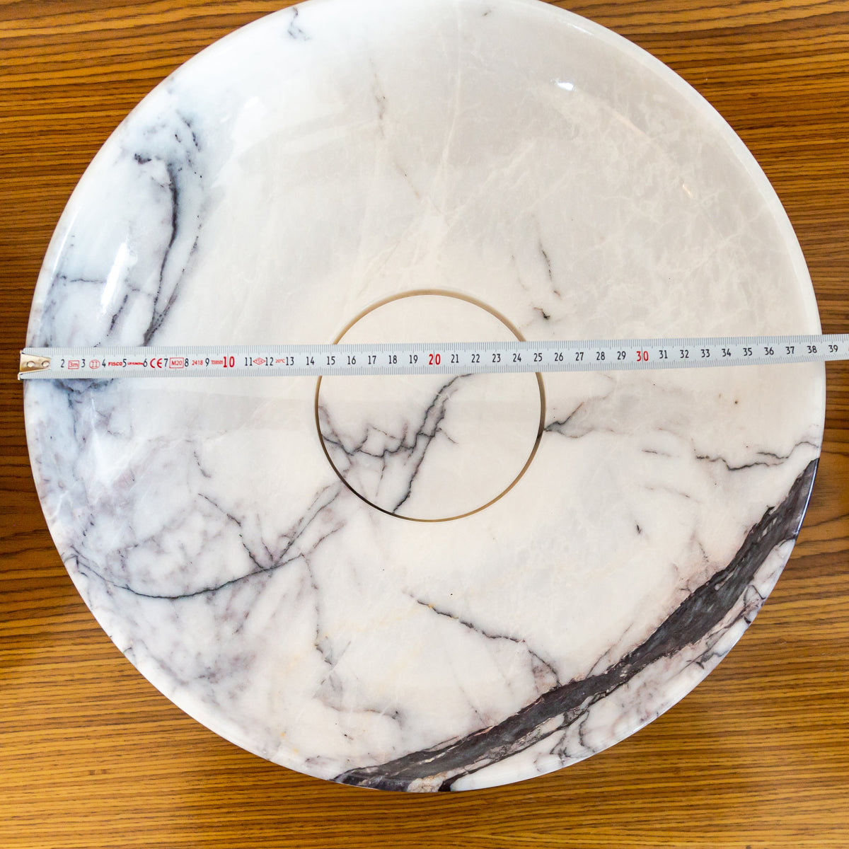 White Marble Natural Stone Handcrafted Vessel Sink Above Counter Polished 15.5x4.5