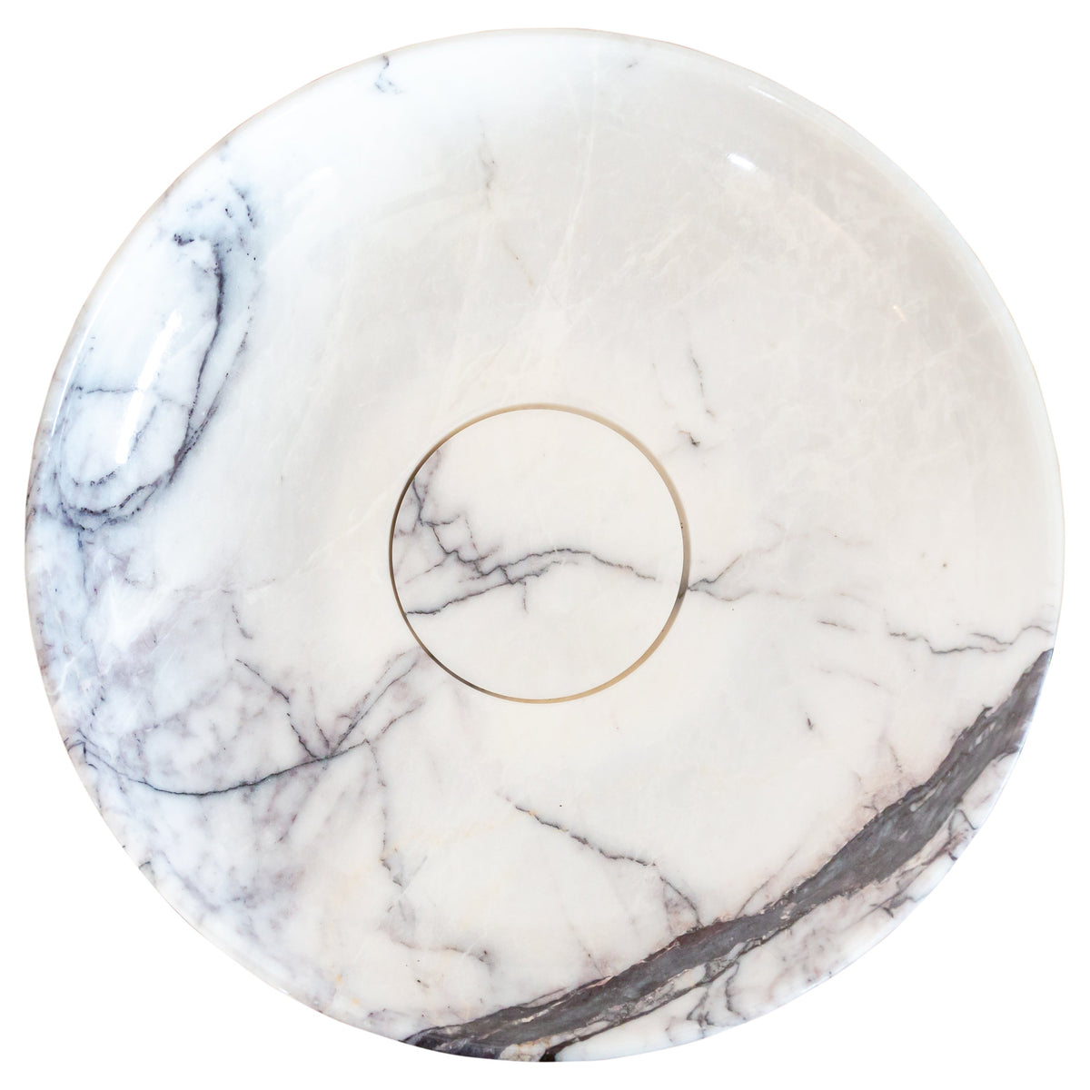 White Marble Natural Stone Handcrafted Vessel Sink Above Counter Polished 15.5x4.5