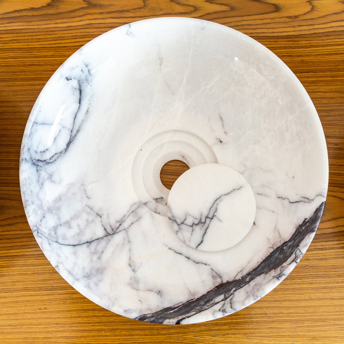 White Marble Natural Stone Handcrafted Vessel Sink Above Counter Polished 15.5x4.5
