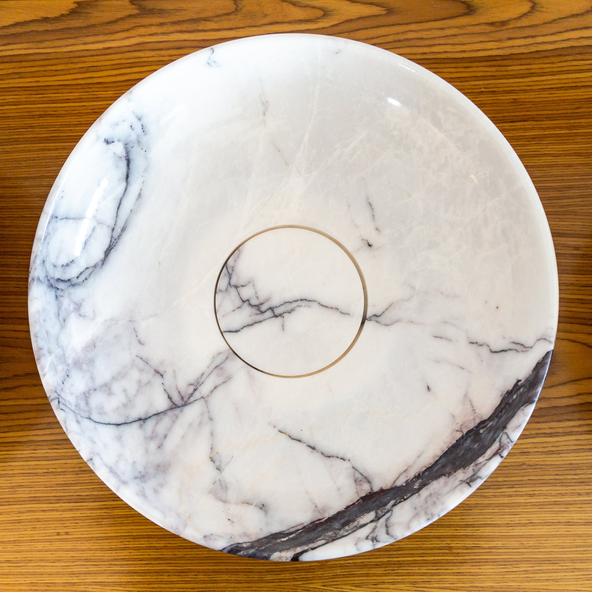 White Marble Natural Stone Handcrafted Vessel Sink Above Counter Polished 15.5x4.5
