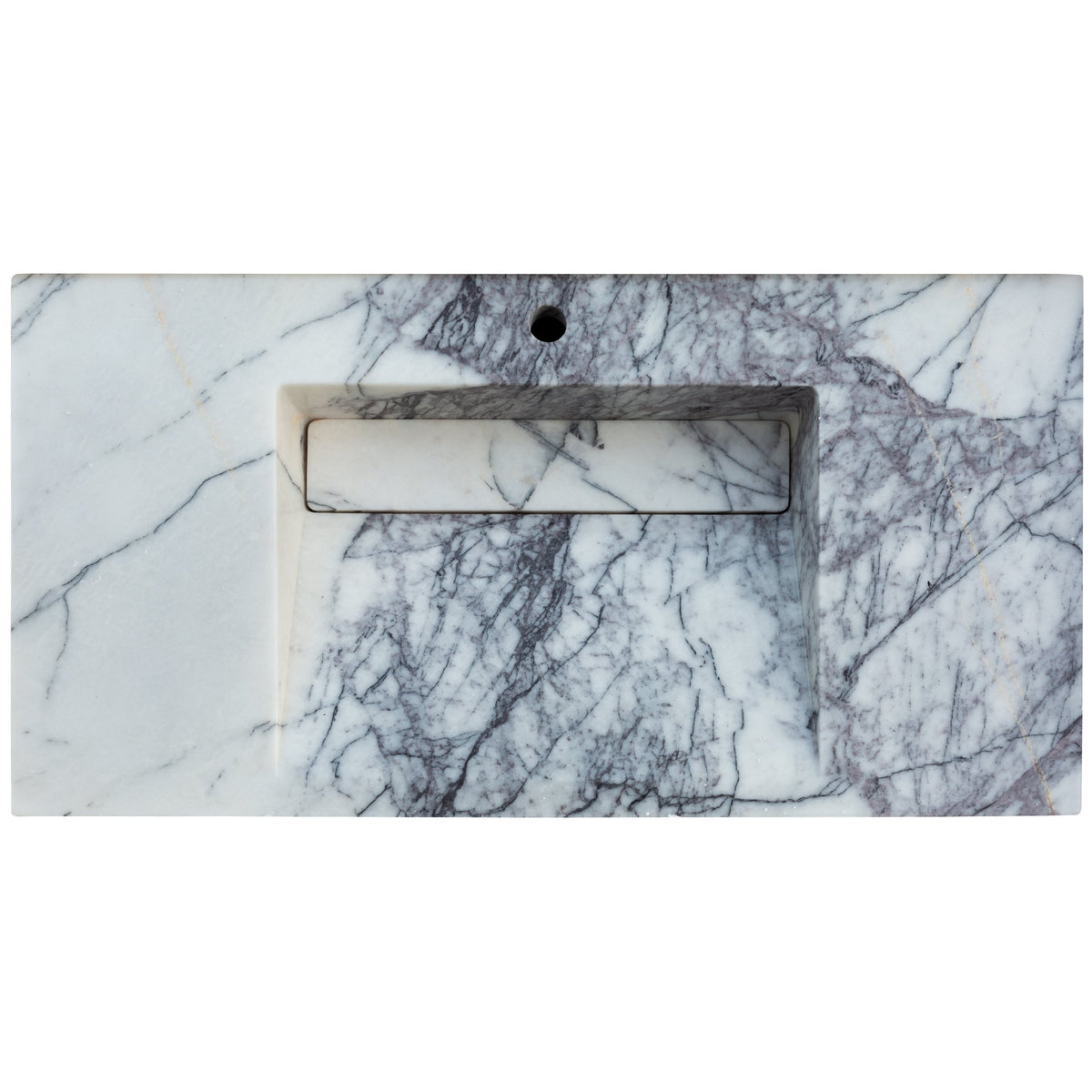 Turkish Marble Wall Mount Bathroom Sink Polished 20x40 Hidden Drain