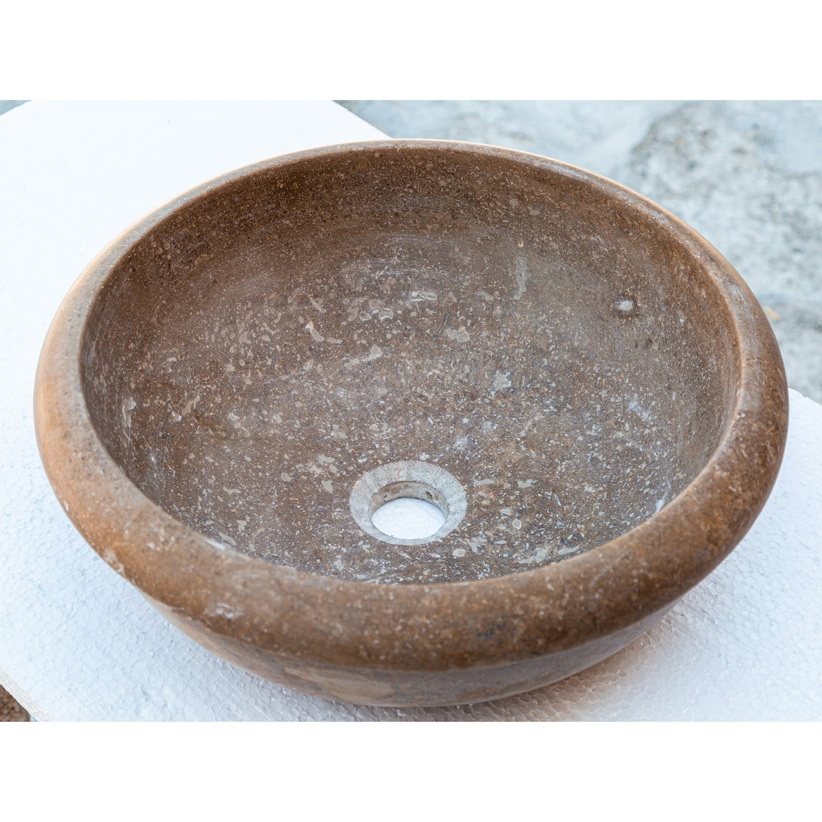 Noce Brown Turkish Travertine Natural Stone Drop-in Sink - Handcrafted Honed and Filled