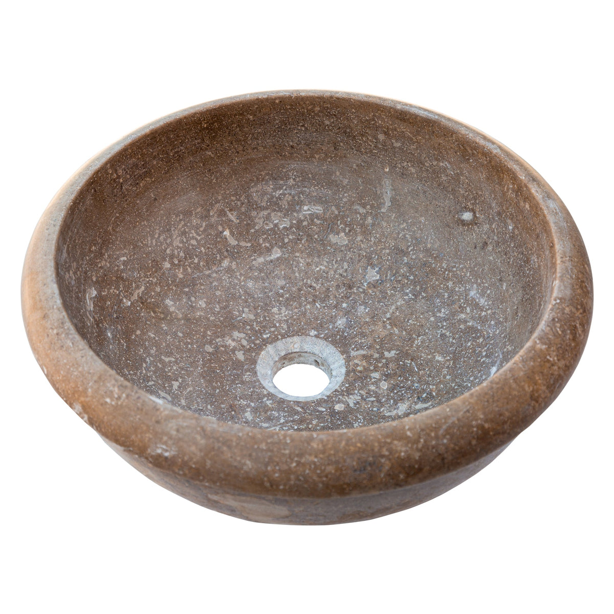 Noce Brown Turkish Travertine Natural Stone Drop-in Sink - Handcrafted Honed and Filled
