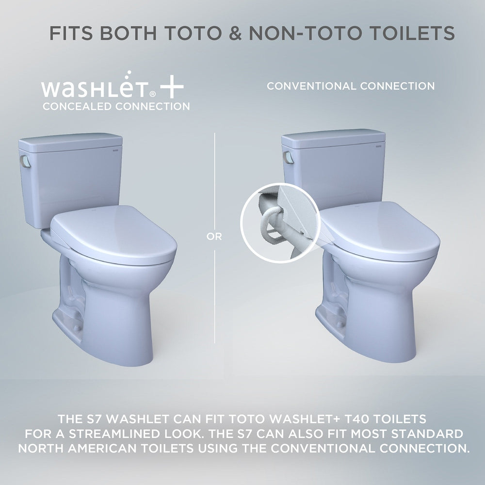 TOTO S7 WASHLET+ Bidet Toilet Seat with EWATER+ Bowl and Wand Cleaning and Lid