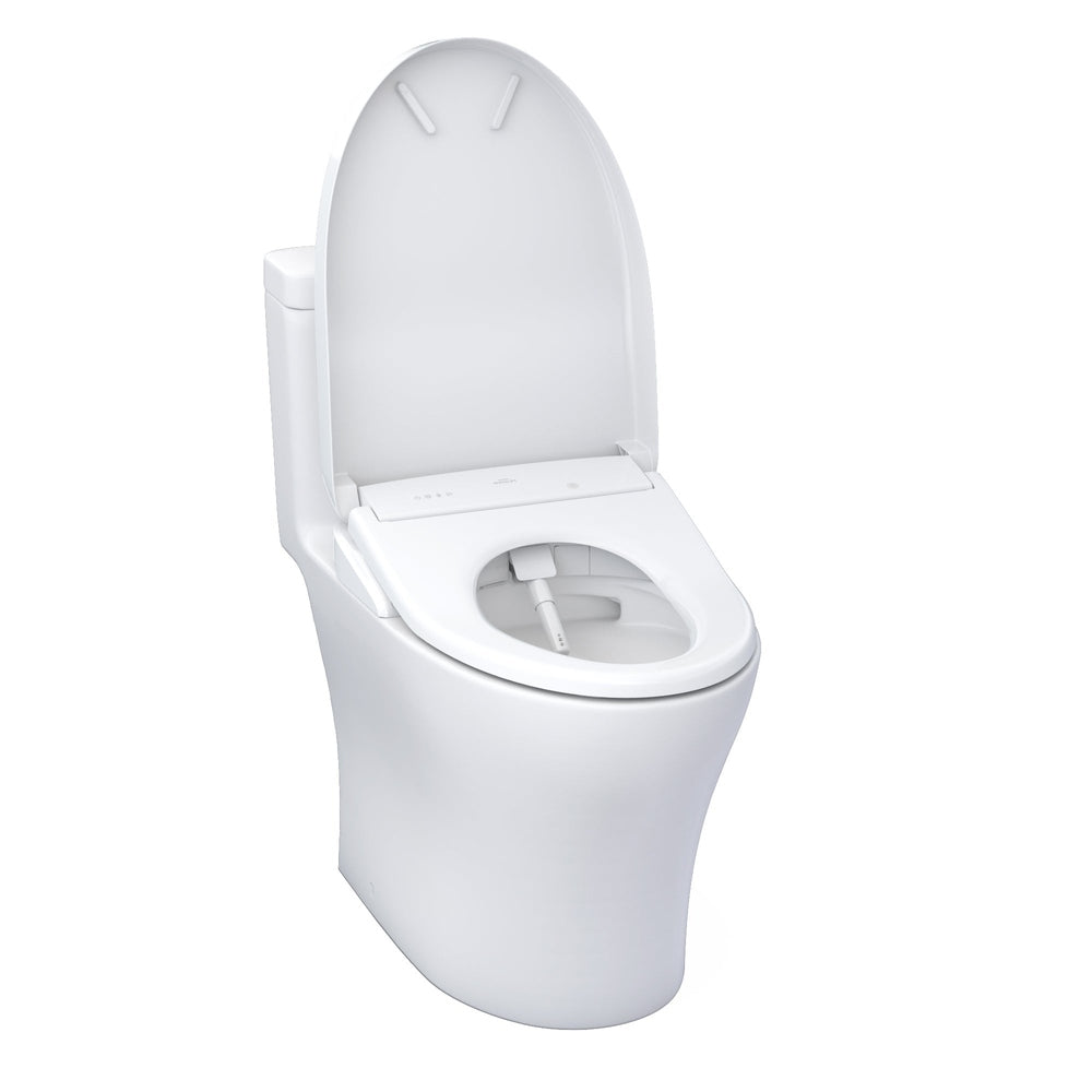 TOTO WASHLET+ Aquia IV One-Piece Dual Flush Toilet with Auto Flush S7A Bidet Seat, Cotton White