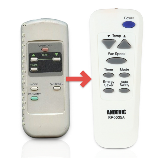 Anderic Substitute for Panasonic 6711A90018B Air Conditioner Remote Control [RR0035A]