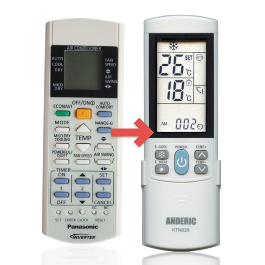 Anderic Substitute for Panasonic A75C2315 Air Conditioner Remote Control [KTN828]