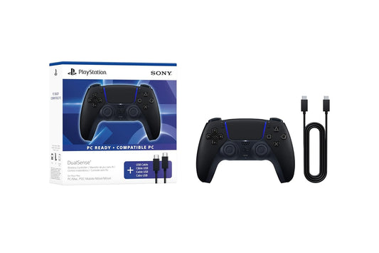 PlayStation DualSense® Wireless Controller – Midnight Black + USB Cable for PC