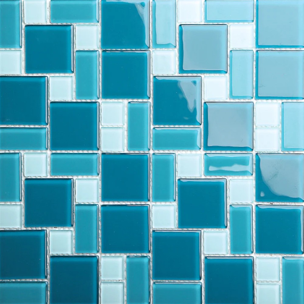 Shades of Blue 12" x 12" Glass Mesh-Mounted Mosaic Tile (19.4 sqft per box)