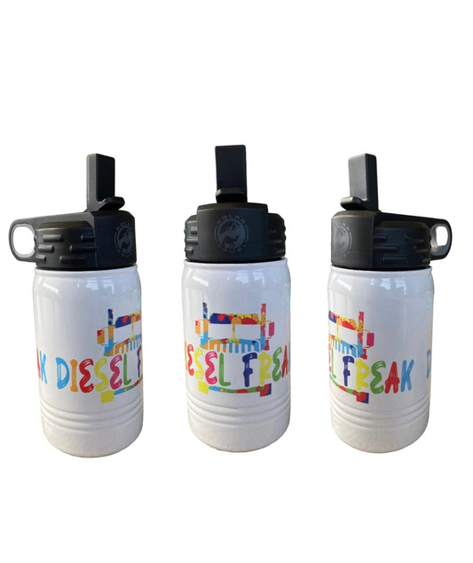 Rainbow Splatter Truck 12oz Water Bottle