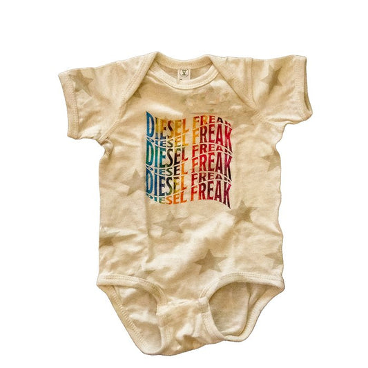 Rainbow Swoosh With Stars Infant Bodysuit