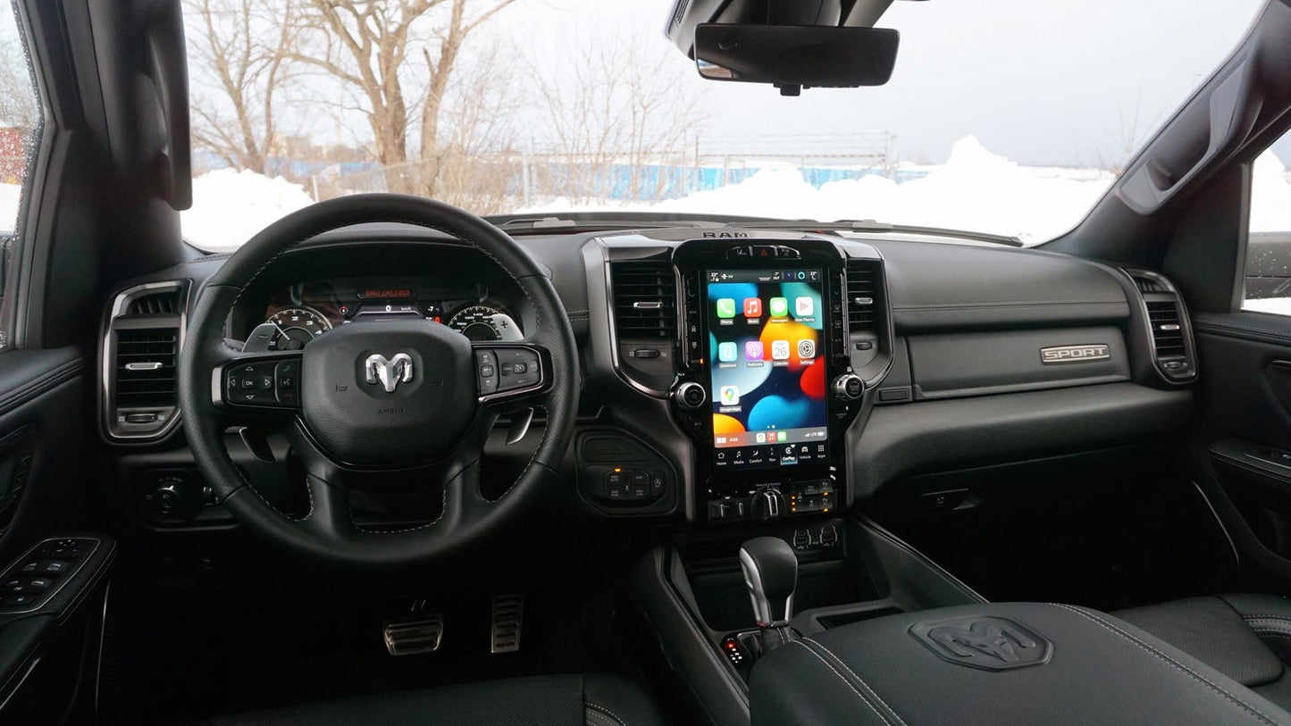 2019-2024 RAM 1500 UBQ Uconnect 5 Upgrade kit with 12-inch Touchscreen including Wireless Apple CarPlay / Android Auto