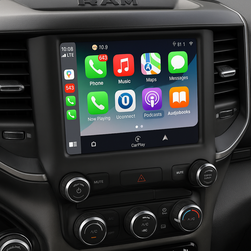 2019–2024 RAM 1500/2500/3500 UBD Uconnect 5 8.4″ Touchscreen Upgrade Kit (Wireless CarPlay / Android Auto)