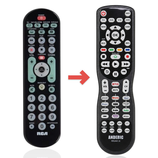 Anderic Substitute for RCA RCRBB04GR 4-Device Universal Remote Control [RRU401]